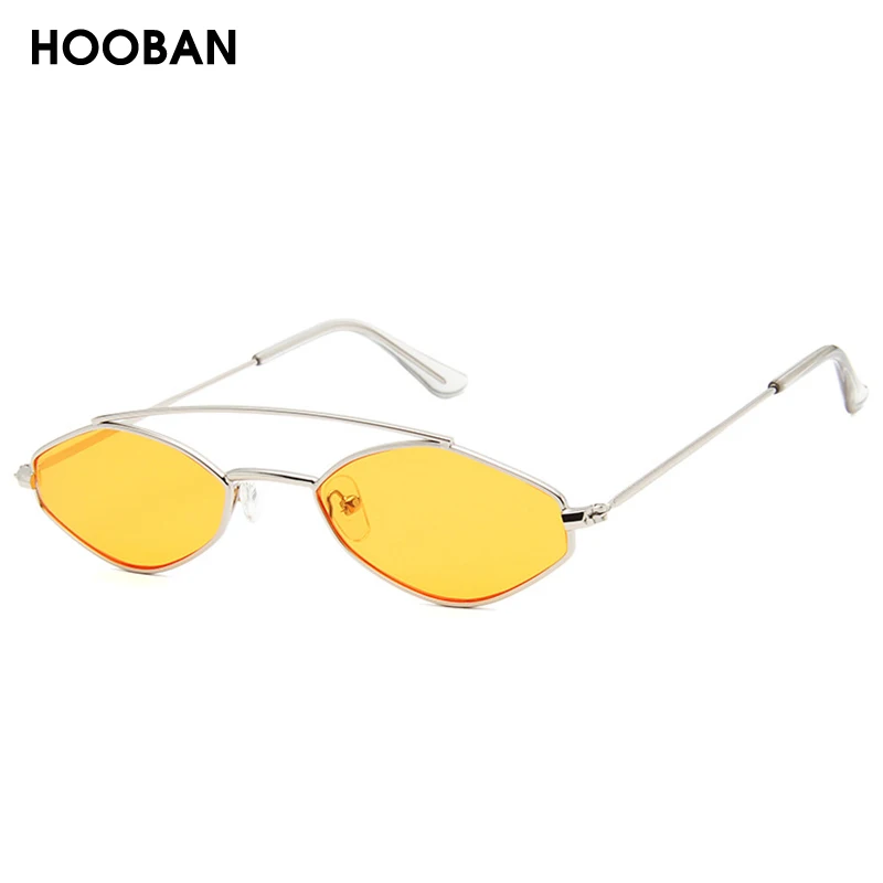 HOOBAN Nov Poligon sončna Očala Ženske blagovne Znamke, Oblikovanje Majhnih Rhombus Ženska Očala Moda Dvojno Most Očala UV400
