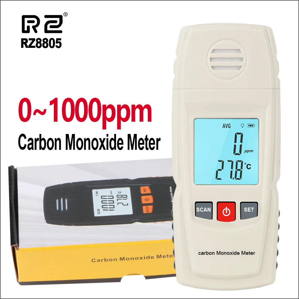 RZ Ročni Detektor Uhajanja Plina Analyzer LCD Tester Ogljikovega Monoksida Mete 1000ppm CO Visoko Natančnost Plina Monitor GM8805