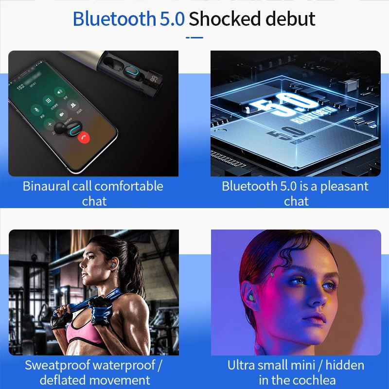 Q67 TWS Brezžični Čepkov 3D Stereo Mini Bluetooth Slušalke 5.0 Z Dvojno Mic Šport Vodotesne Slušalke Za iphone xiaomi