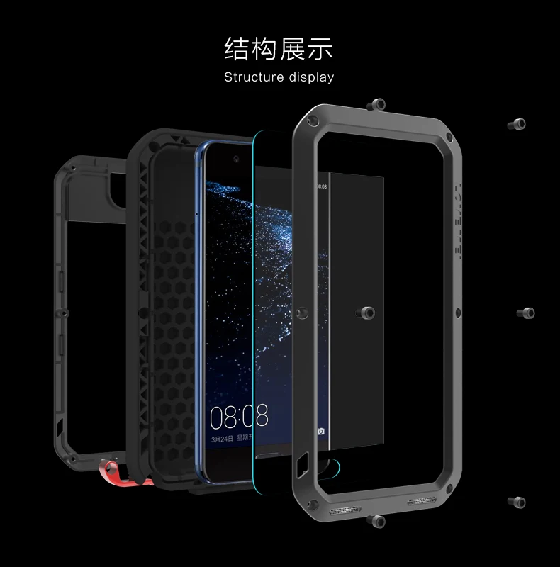 Za Huawei P20 Pro Lite Primeru LJUBEZEN MEI Močan Shockproof Aluminij Metal Gorilla Glass Kritje velja Za Huawei P40 P30 Pro Lite