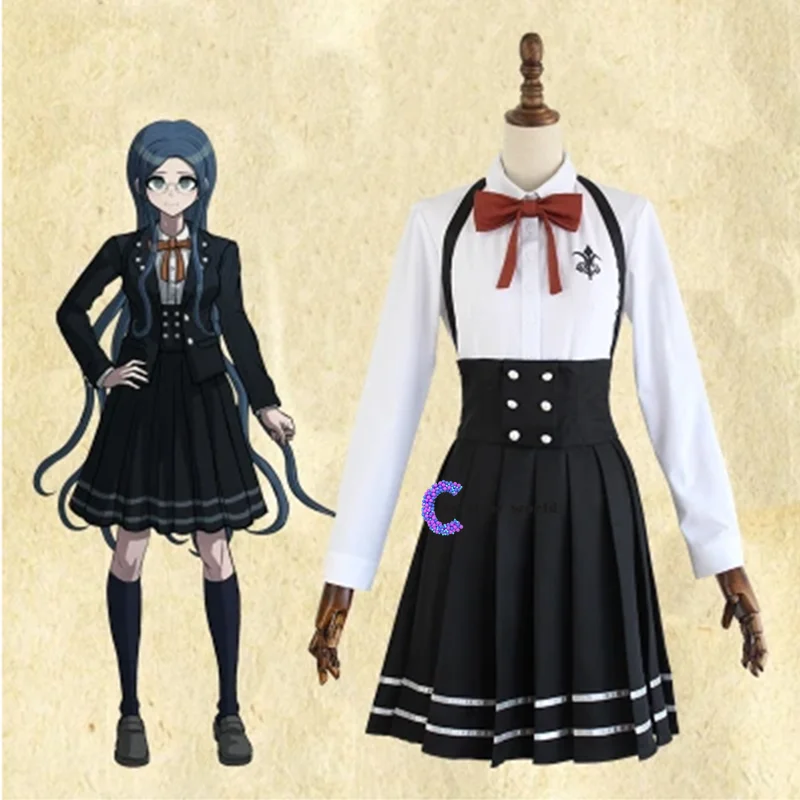 Anime Danganronpa V3 Shirogane Tsumugi Prvotna Izdaja JK Enotno Cosplay Kostum Ženske Halloween Party obleke z Lasuljo Lase
