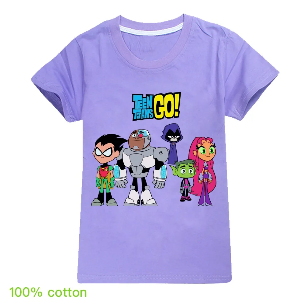 Dekleta Vrhovi Zahvalni Majica Bombaž Teen Titans ŠEL Malček Dekle, Otroci, Oblačila Deklet 8 Do 12 Deklic Oblačila Malčka Tshirt