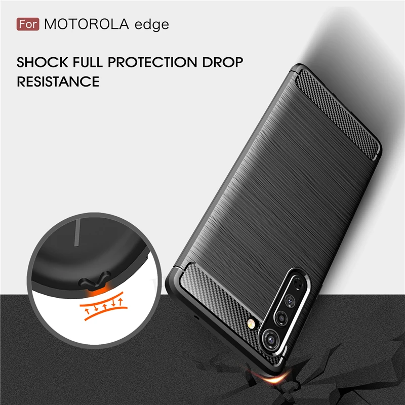 Za Motorola Rob Primeru Moto Rob Mehki Silikonski Hrbtni Pokrovček Ogljikovih Vlaken Teksturo Shockproof Odbijača Primeru Telefon Za Motorola Rob