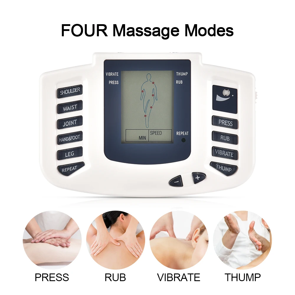 Električni TENS Stimulator Mišic (EMS) Akupunktura Zdravljenja Telesa Massager 16 Blazine za Nazaj Vratu Masaža Stopal Orodja za Zdravstveno Varstvo