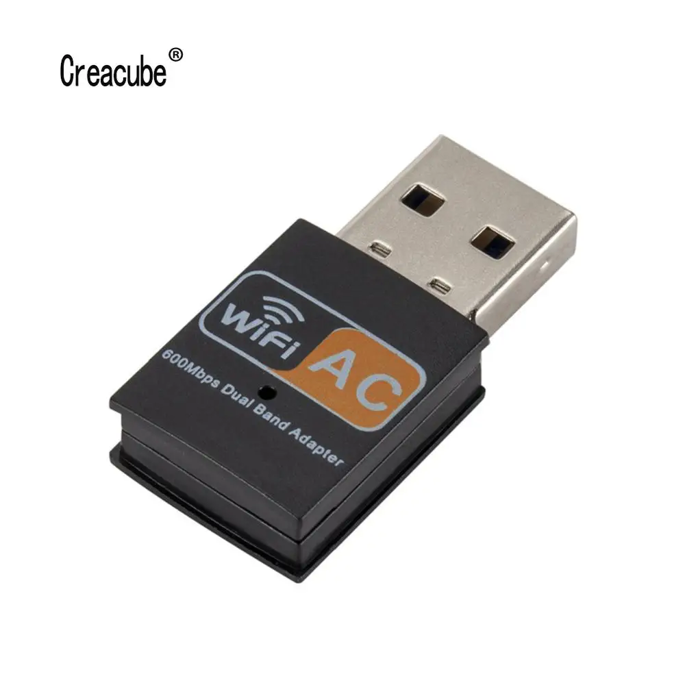 Creacube Dual Band 802.11 b/n/g/ac Brezžični 600Mbps USB wifi Adapter, 2.4 GHz, 5G WiFi Za Mini PC Računalnik Omrežno Kartico Sprejemnik
