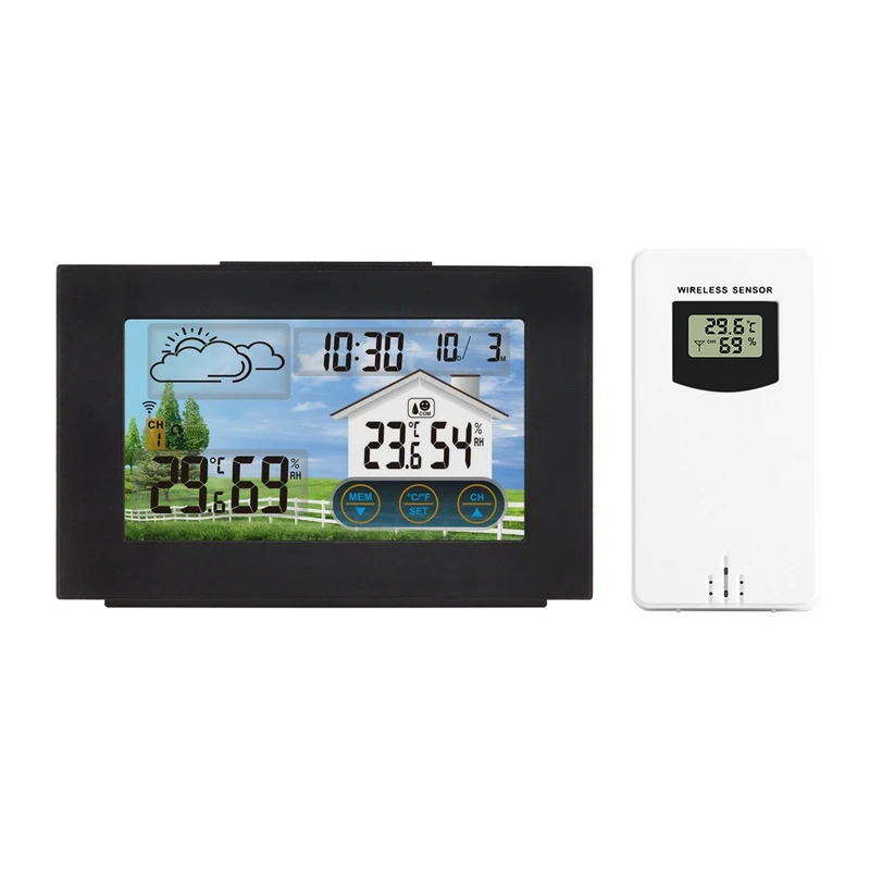 Brezžične Vremenske Postaje, Notranji in Zunanji Termometer in Higrometer, s Senzorjem, LCD Barvni Zaslon