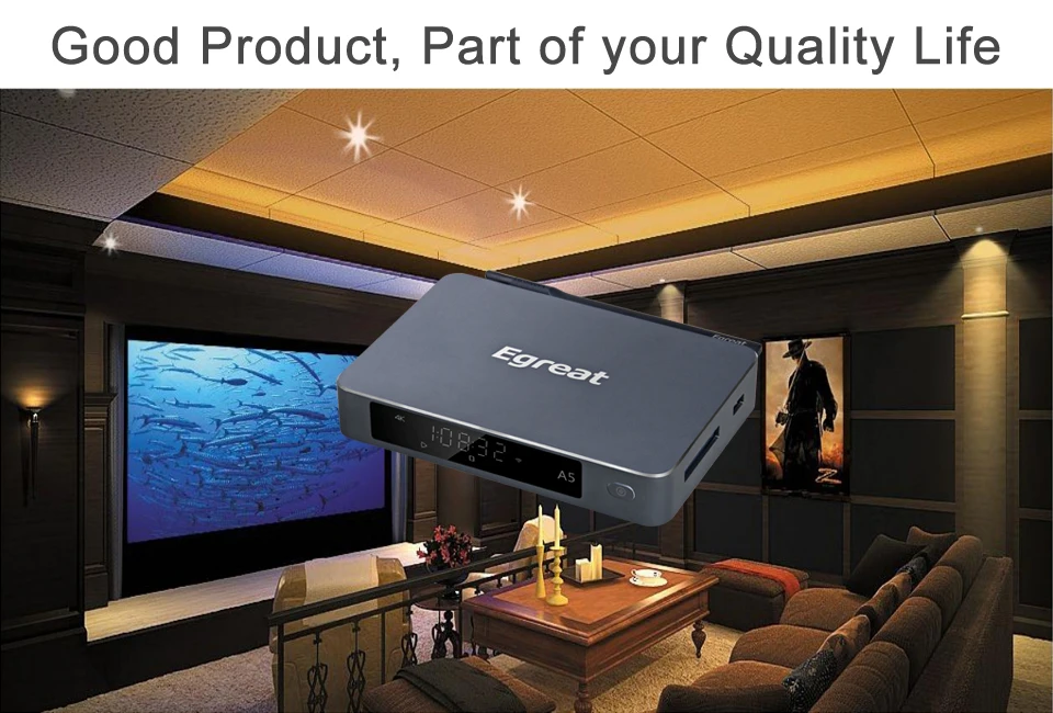 Egreat A5 4K UHD Media Player s HDR Blu-ray Trdi Disk Predvajalnik ISO Predvajanje Navigacijski Meni Android 5.1 TV Box Spt DOLBY BD-ISO