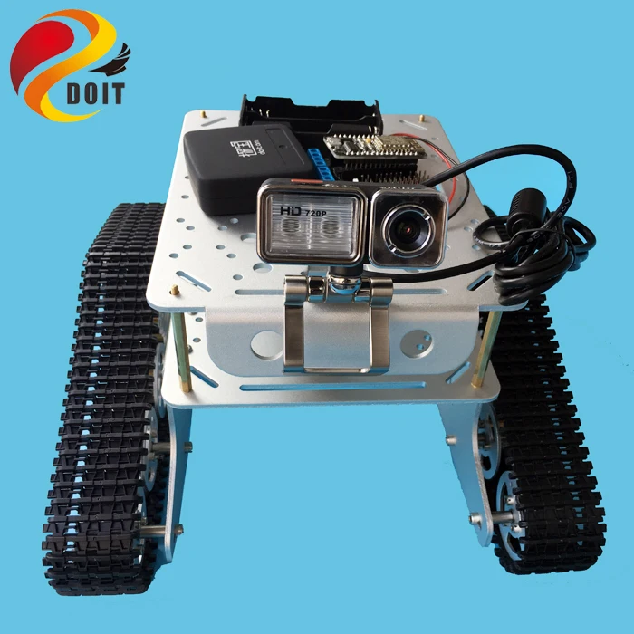 TD300 Double Decker Robot WiFi Tank Ohišje z Video Kamero+Nodemcu ESP8266 Penzion+Openwrt Usmerjevalnik Komplet z Aplikacijo Telefon RC Igrača