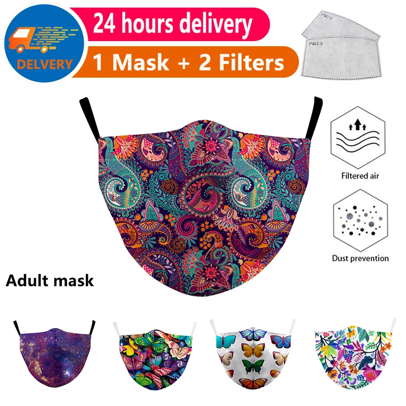 Moda Za Tiskanje Za Večkratno Uporabo Dustproof Windproof Masko Bombaž Dihanje Masko Pm2.5 Stroj Usta Masko Unisex Maske Krpo