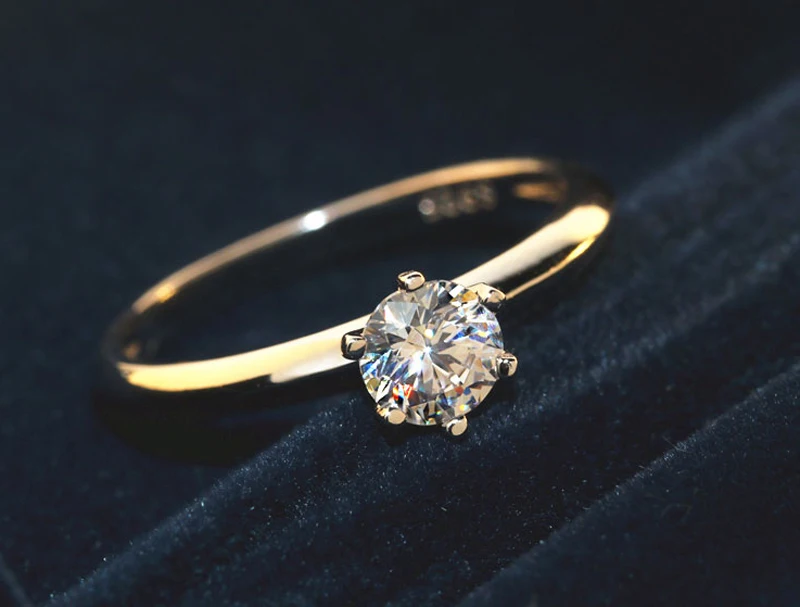 90% POPUSTA! Luksuzni Ženski 7mm Lab Diamantni Prstan Resnično 925 Sterling Srebro Zaročni Prstan Solitaire Poročni Prstani Za Ženske