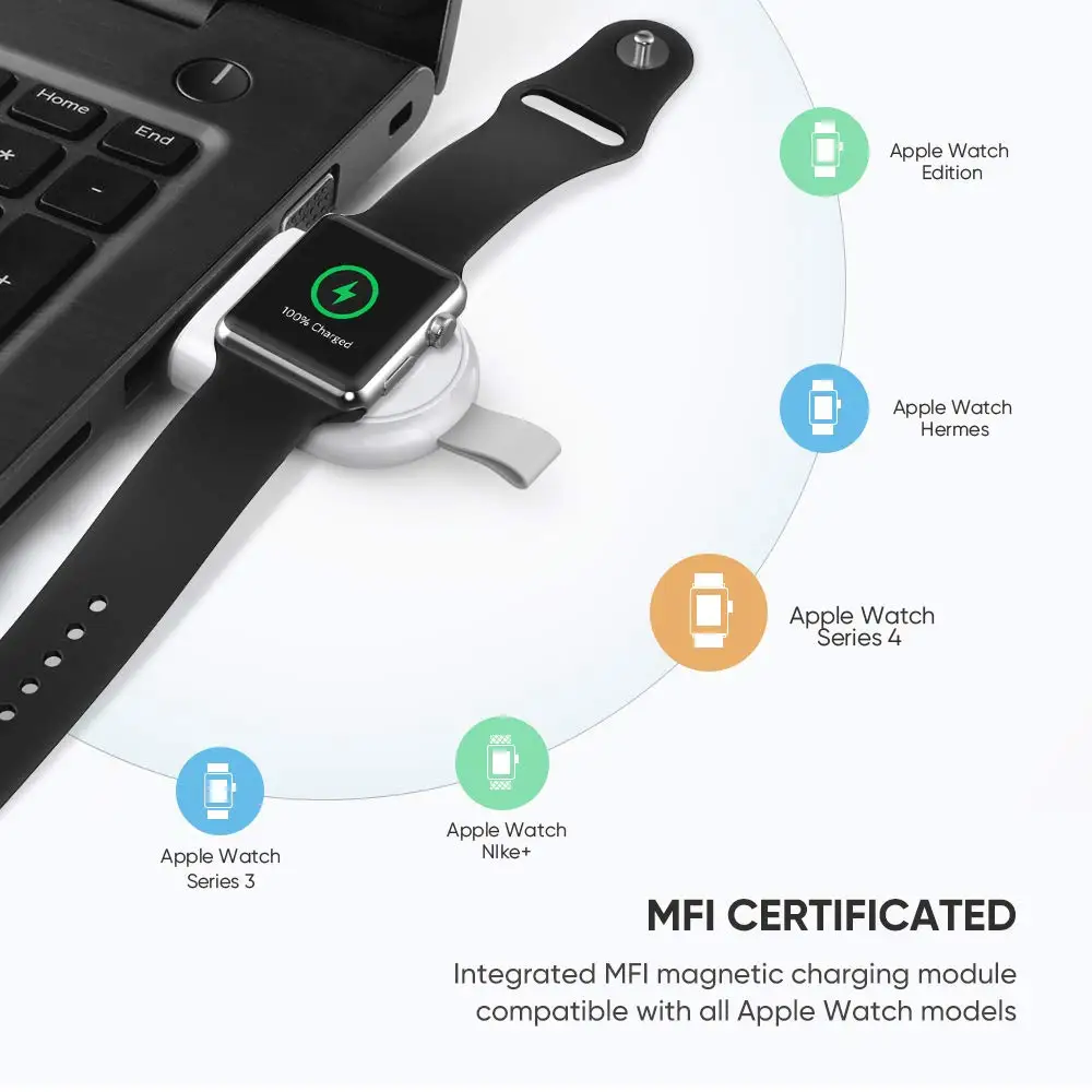Pazi Polnilec za Apple MFI Certified Brezžični Magnetni Združljiv Prenosni Polnilec za Apple Gledati Serije 4 3 2 1
