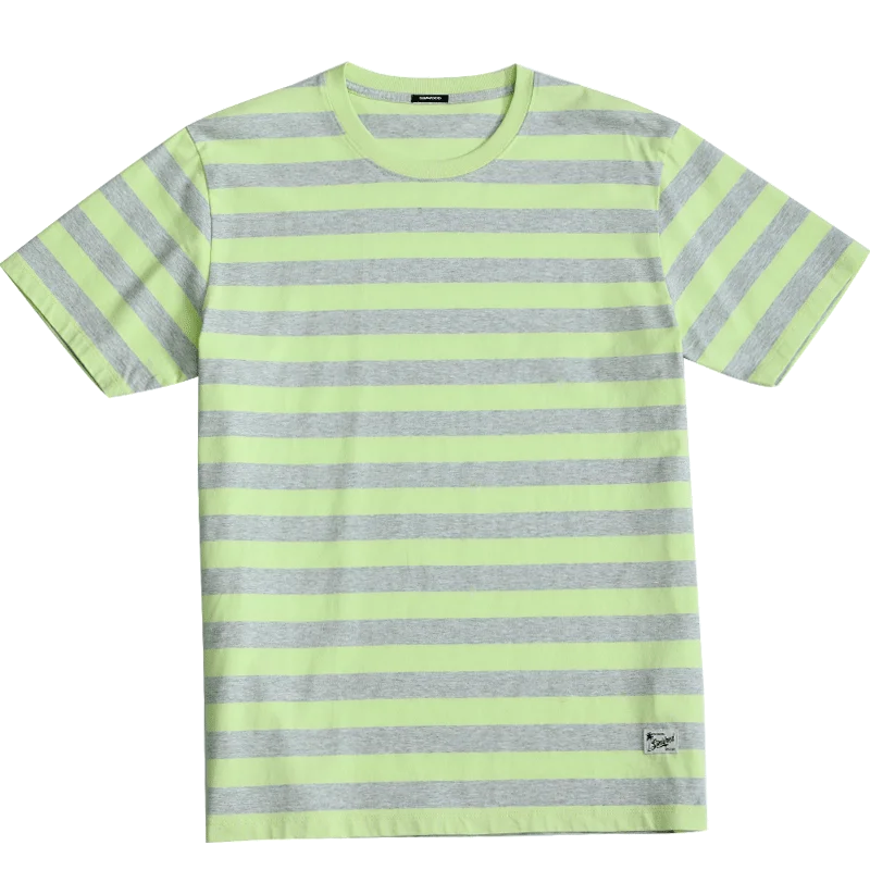 SIMWOOD 2020 Poletje Nove Zelene Prugasta T-shirt Moški Modni Bombaža, Plus Velikost Vrhovi Ujemanje Par majice Tees SJ150119