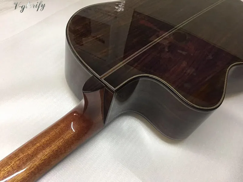 39 palčni AA razred Kanadski smreka/palisander ročno narejene iz masivnega lesa akustične kitare, 45 mm zgornji matica akustični klasična kitara