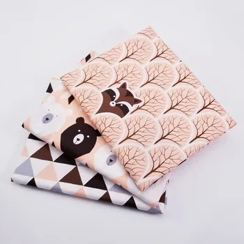 Bombažne Tkanine, Tiskane Živali&Geometrijske vzorce Za Domačega Tekstilnega Materiala Posteljo Stanja Mehko Quilting Mozaik Krpo