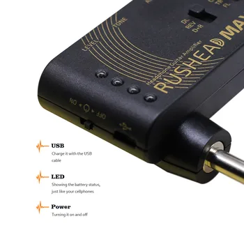 Valeton Rushead Max USB Chargable Prenosnih Pocket Kitaro, Bas Slušalke Amp Opravlja-Na Spalnica Plug-in Multi-Učinki RH-100