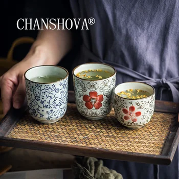 CHANSHOVA 120/200 ml Tradicionalni Kitajski Slog Handpainted Keramični Teacup China Porcelana Mala in Velika Kava Čaj Skodelice H315
