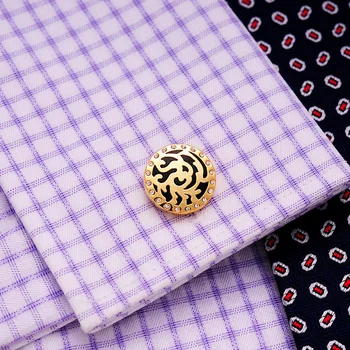 KFLK Nakit francoski majica zapestne gumbe za moške blagovne Znamke Krog manšetni Luksuzni Poroko Gumb Zlato-barve Visoke Kakovosti gostov