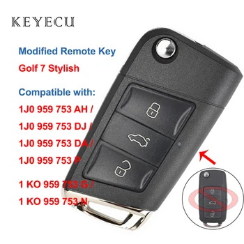 Keyecu 3 Gumbi, Novi Golf 7 Stilsko Daljinski Ključ za Volkswagen za Skoda za Sedež 1J0 959 753 AH/ DJ/ DA/ P, 1KO 959 753 G / N