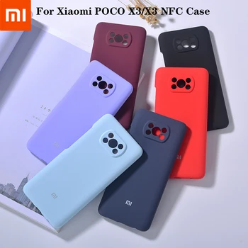 Mi POCO X3 NFC Primeru Original Xiaomi Pocophone X3 Tekoče Silikona Mehko Primeru Polno Zajetje Fotoaparat Zaščititi Luksuzni Shockproof Pokrov