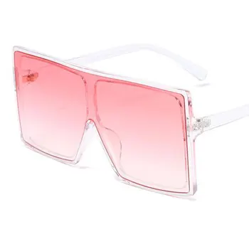 Prevelik Kvadratnih ženska sončna Očala Velik Okvir En Objektiv Plastičnih Ščit sončna Očala Za Moške Ulica Odtenki Očala lunette letnik