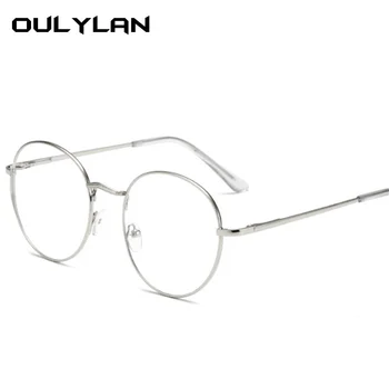 Oulylan Retro Krog Jasno Očal Okvir Ženske Moški Kratkovidnost Očala Kovinski Okvir, ki je Končal Očala -1.0 1.5 2.0 2.5 3.0 na - 4.0