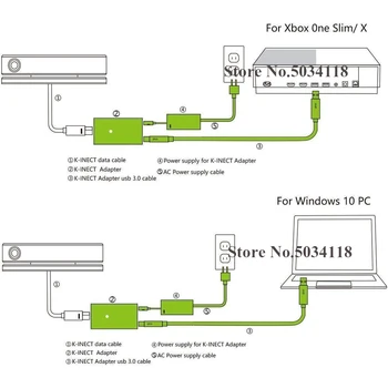 2019 Najnovejšo Različico Kinect Adapter 2.0 V2 Poteze Gibanja Senzor za Nadzor Gibanja NAPAJALNIK za Xbox eno S/X/Windows PC