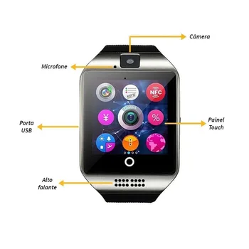 2019 Bluetooth Smart Watch Moških V18 s Kamero Facebook Whatsapp Twitter Sinhronizacija SMS Smartwatch Podporo KARTICE TF Kartice za IOS Android