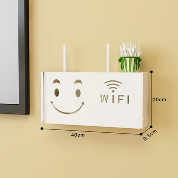 Brezžični Wifi Router Polje PVC Stenske Police, ki Visi Plug Desko Nosilec Škatla za Shranjevanje EVROPI Slog, Škatle za Shranjevanje Smeti