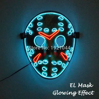 Vroče Prodajo Modnih EL Žice Žareče Masko LED Stranka Masko Halloween Kostumi Maske za noč Čarovnic Grozo Temo Stranki Dekoracijo