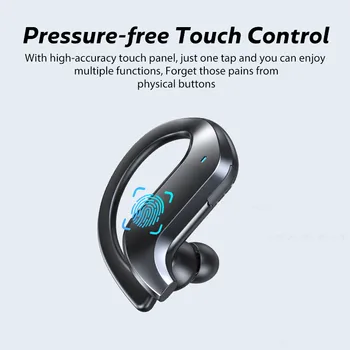 MD03 TWS Brezžične Bluetooth Slušalke Stabilno Uho-Kavelj Touch Kontrole Digitalni Zaslon Za Nasprotnega Huawei Iphone Xiaomi Šport Čepkov