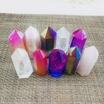 Aura quartz crystal palico točke cuarzos piedras naturales kamni, minerali knutselen cristal reiki healing sodobne dom dekor