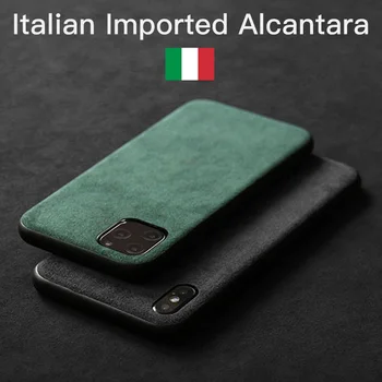 Italijanski ALCANTARA Primeru za iPhone 12 Pro Max 11 Xs MaxPlus Luksuzni Umetnega Usnja Poslovni Telefon Primerih Kritje iPhone 7 8 primeru