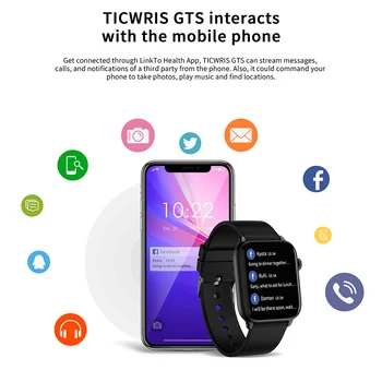 Ticwris GTS Smartwatch Pametna Zapestnica, ki 24 ur Telesne Temperature Bitje Pametno Gledati Gts Merjenje IP68 Vodotesen Pimpkin