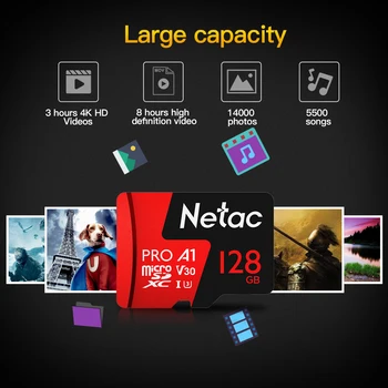 Netac Razred 10 32GB 64GB kartica Micro SD Kartico ReadSpeed Do 100MB/s Video Card 16GB 128GB 256GB TF Flash Pomnilniško Kartico Za Telefon, Fotoaparat