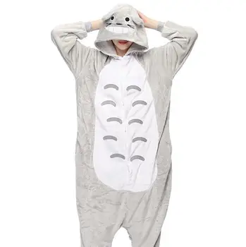 HKSNG Nove Živali Odraslih Totoro Onesie Kigurumi Pižamo Visoke Kakovosti Flanela Risanka Cosplay Kostume Jumpsuits Pižame