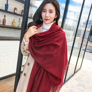 Rute Ženske 2020 Dolgo Trdno Preprosta, Vse-tekmo korejskem Slogu Rese Toplo Zimo Obloge Ženska Elegantne Dame Trendy Mehko Šali