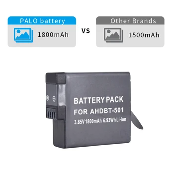 2pcs 1800mAh baterija za GoPro Hero5 hero6 black baterija za GoPro hero 5 6 Hero5 AHDBT 501 baterije