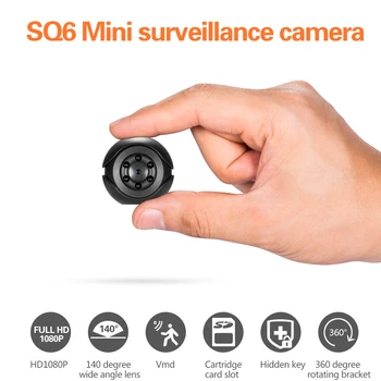 SQ6 Mini Kamera HD 1080P Night Vision 2MP Mini nadzorna Kamera Noč Gibanja Vgrajeno Baterijo Prenosni Mini Camcorder