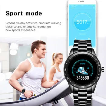 LIGE Pametno Gledati Moški Fitnes Tracker IP67 Nepremočljiva Srčni utrip, Krvni Tlak Pedometer Za Android ios Šport smartwatch +Box