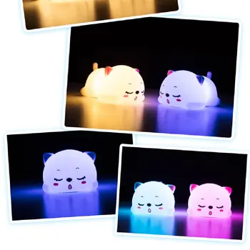Pes Silikonski Živali Noč Svetlobe LED Pisane Mehko Dihanje Risanka Otroška Lučka za Otroke Darilo USB za Polnjenje