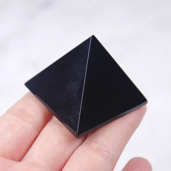 Runyangshi Piramida Zdravljenje Kristalno Obrti Black Naravnih Obsidian Quartz Crystal Doma Dekor Čudovito Sijoči Površine Kamnov
