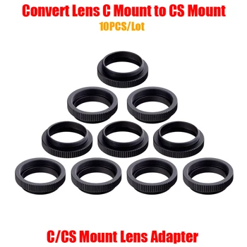 10PCS/Veliko Ekonomično Kovinski 5mm C do CS Mount Objektiva Adapter 25.4 mm Nit Adapter Pretvornik Aluminija Obroč za Varnost CCTV Kamere