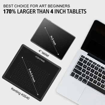 5 Palčni Digitalne Grafike za Risanje Tablet Kenting K5540 8192 Ravni Mikro USB Pen Tablet OSU Podpis Tipke za Windows, macOS