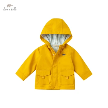 DBA16189 dave bella pomlad baby fantje moda trdna žepi hooded suknjič otroci vrhovi dojenčka, malčka vrhnja oblačila