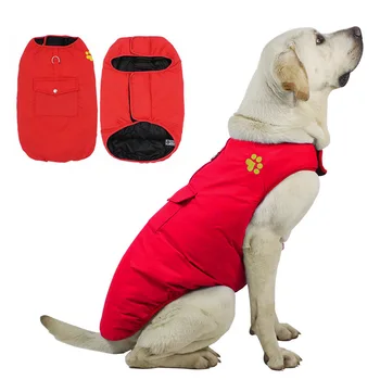 Velikih Pet Pes Suknjič Pozimi Topla Oblačila za Pse, za Labradorca Nepremočljiva Big Dog Plašč Lahko Nosite na Obeh Straneh Oblačila za Pse, Telovnik