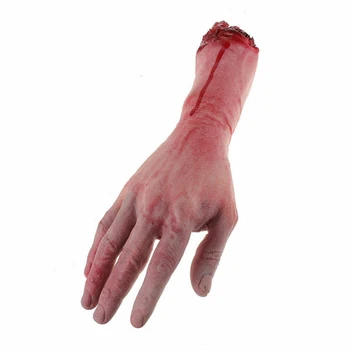 Krvava Grozljivka Scary Halloween Prop Ponaredek Odtrgal Življenje Velikost Roko Roko Hiša 22-23 cm