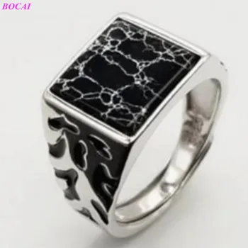 BOCAI Nov modni S925 Sterling Srebro moški Prstan odpiranje nastavljiv prstan ornament 2020 nov modni 925 srebrni prstani