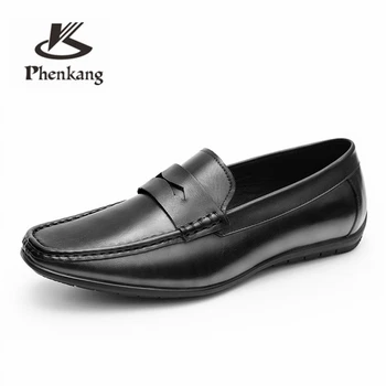 Phenkang Moški Usnje Poletje Priložnostne Čevlji za Moške Superge loafer Mens Zdrsne Na Kavo Moške Pravega Usnja Loafers Vožnjo Čevlji