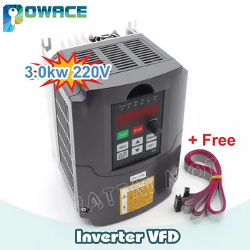 [EU Dostave/Free DDV] 3KW Spremenljivo Frekvenco Pogon VFD Inverter инвертор 220V 4HP Izhod 3 Faza 13A&2M Kabel Podaljšek