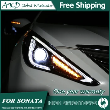 Žarometi Za Avto Hyundai Sonata 8 2011-2016 DRL Dan Teče Svetlobe Glavo Svetilka LED Bi Xenon Žarnica meglenke Tuning Avto Opremo